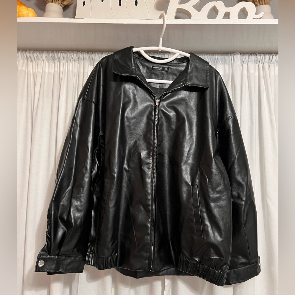 SHEIN Zip-up PU Leather Jacket. Never Worn!